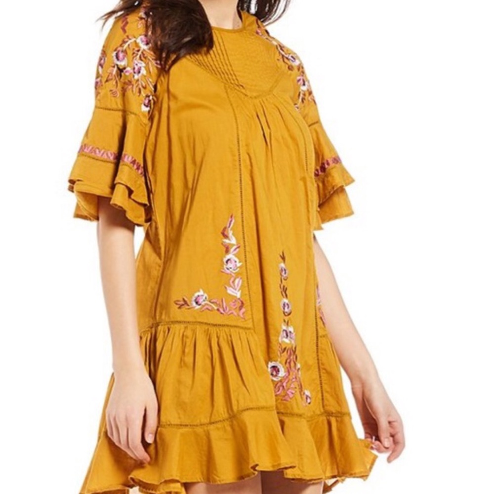 Free People Santiago Dress in Yellow/Mustard